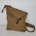 Canvas Cross Body Messenger Bag – Brown with Leather Trim