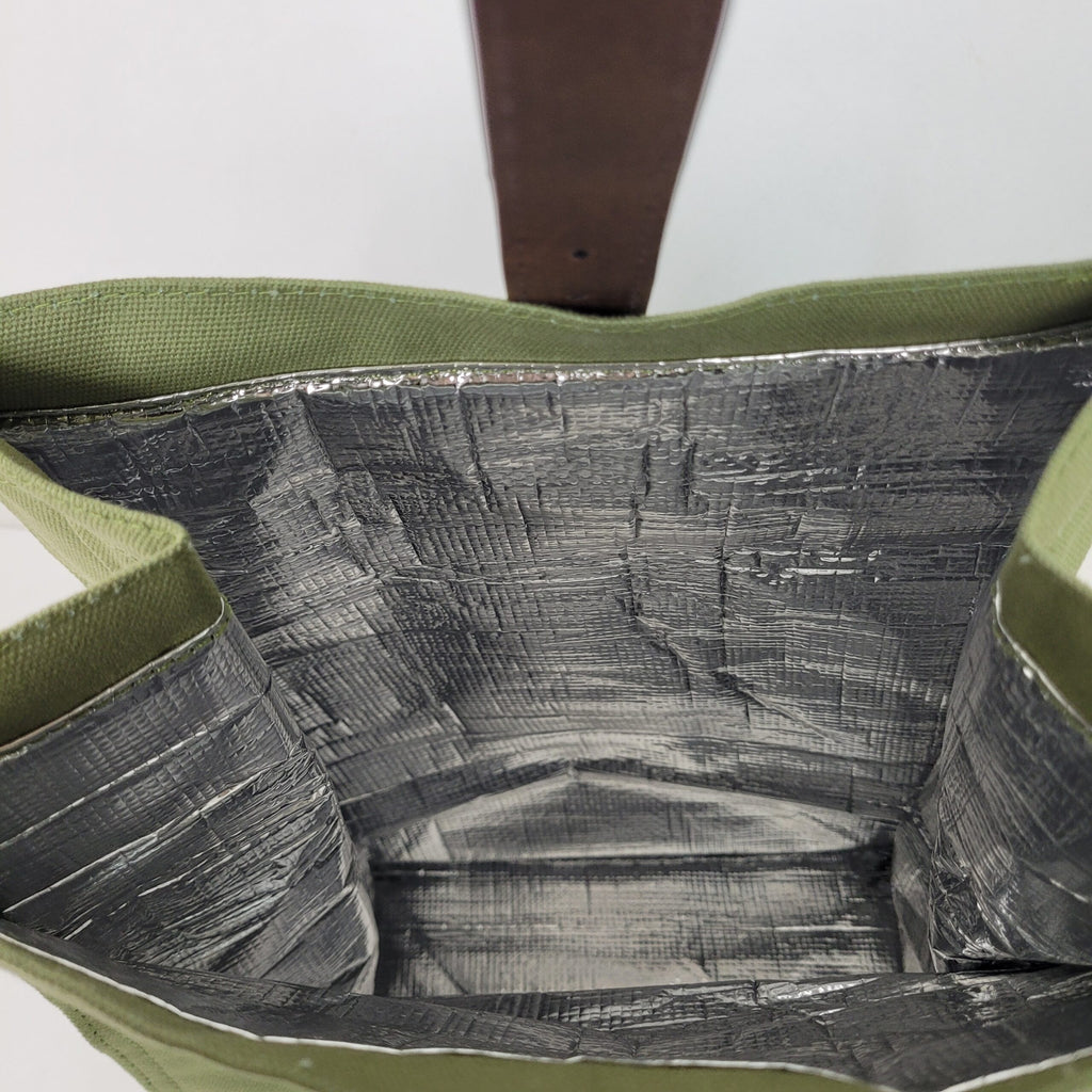 Canvas Insulated Lunch Bag – Removable Crossbody Strap | Olive Green