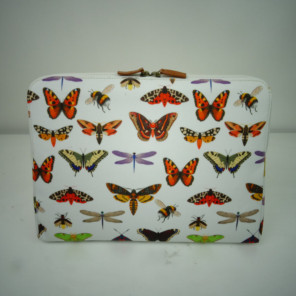 Laptop Protective Case - Butterflies & Bugs Cream - 13"