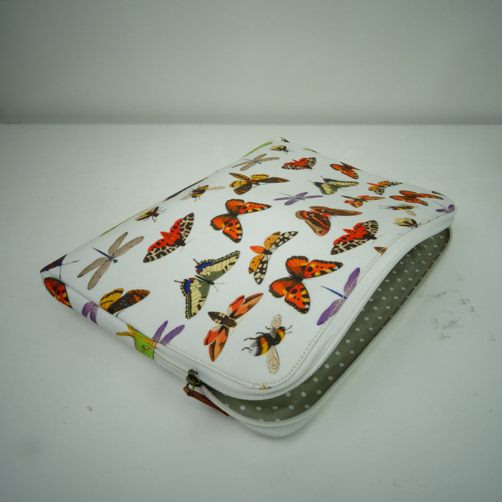Laptop Protective Case - Butterflies & Bugs Cream - 13"