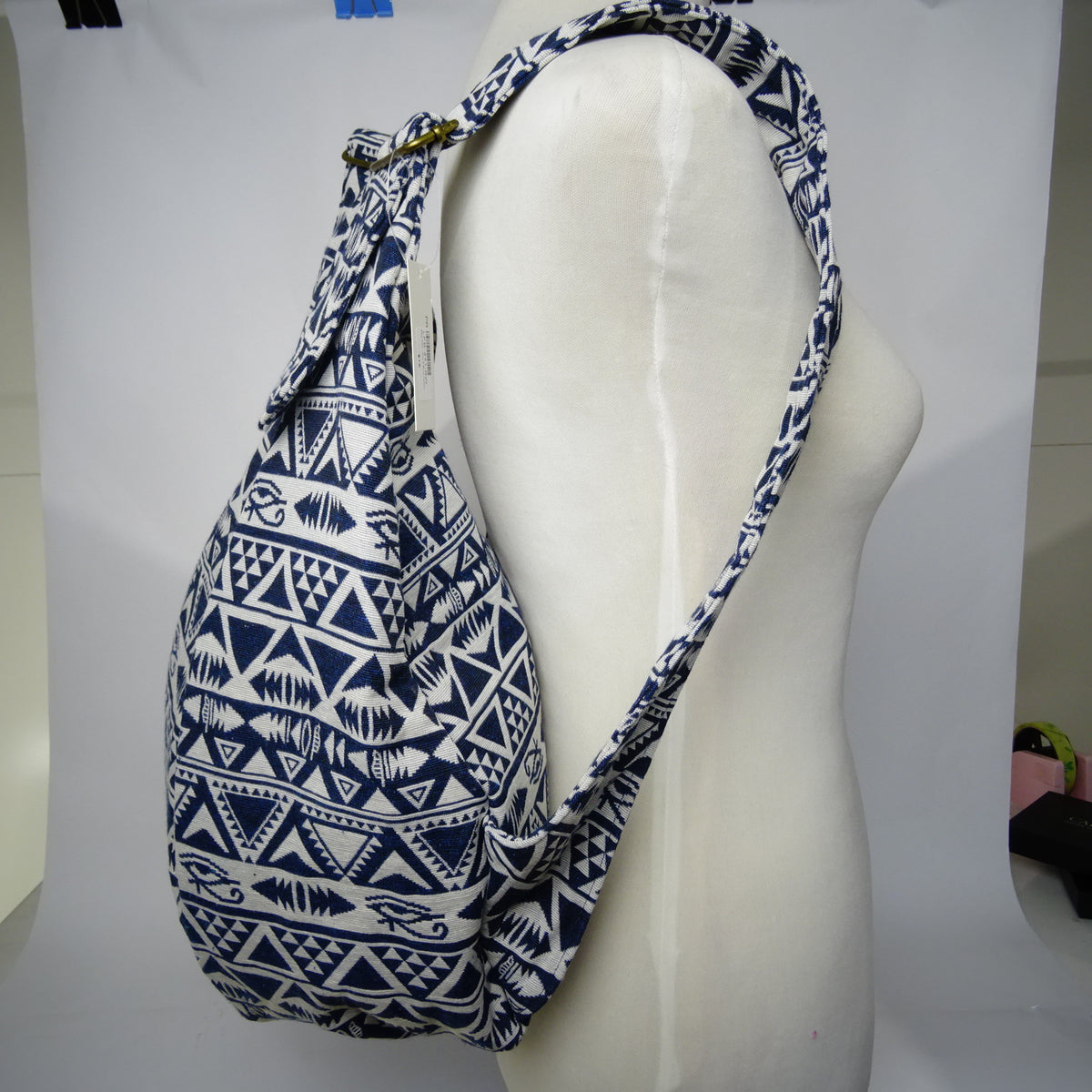 Fabric Backpack - Navy/White
