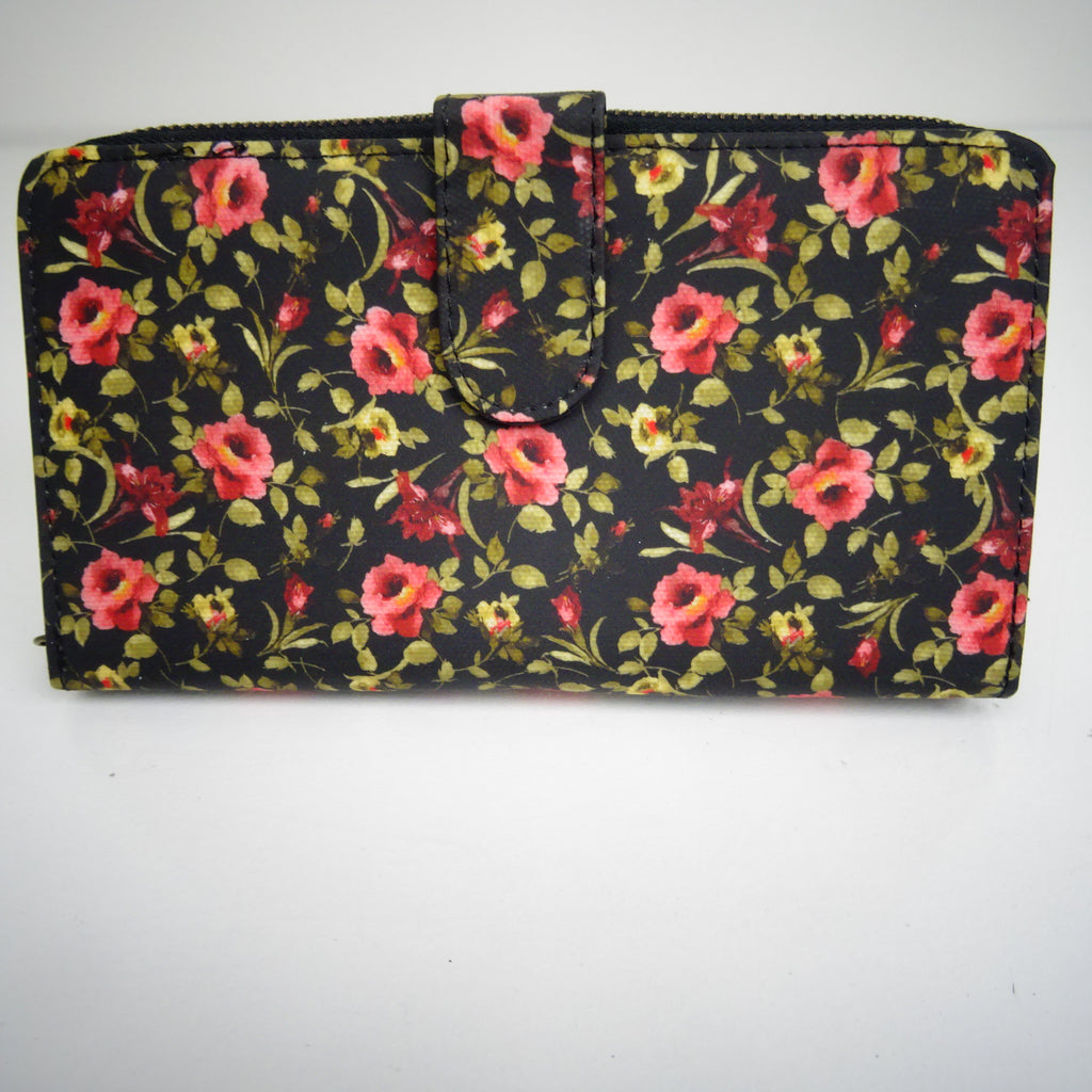 Ladies Wallet – Black Floral Print