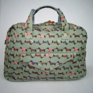 Large Travel Bag – Dachshund Green