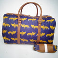 Travel Weekender Crossbody Bag – Navy Fox Print