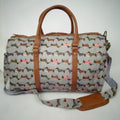 Travel Weekender Crossbody Bag – Dachshund Green Print