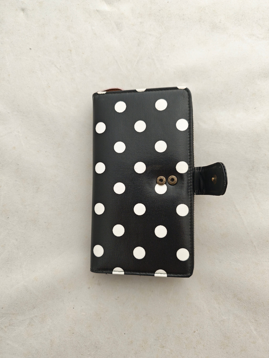 Ladies Wallet – Black Polka Dot