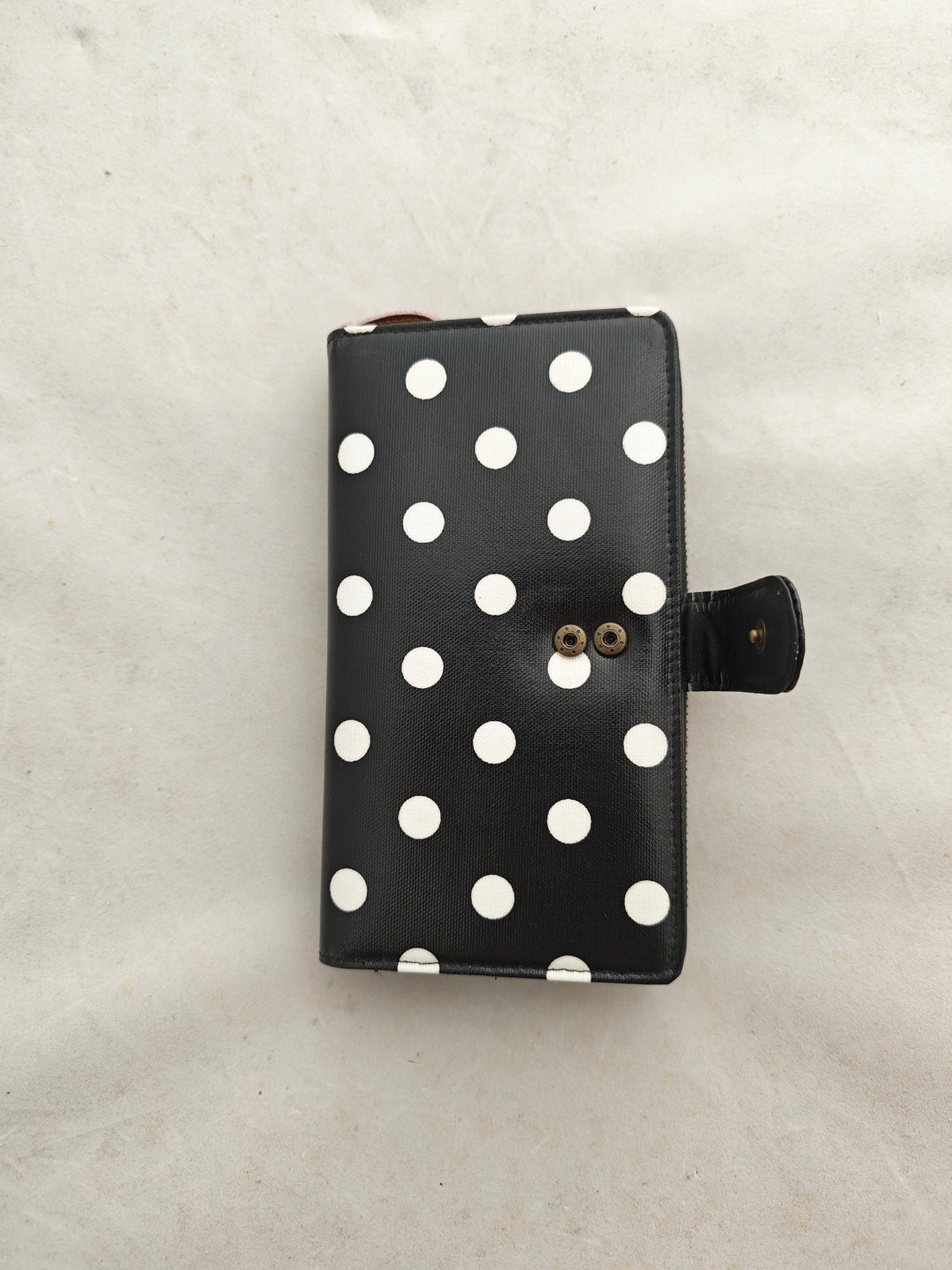 Ladies Wallet – Black Polka Dot