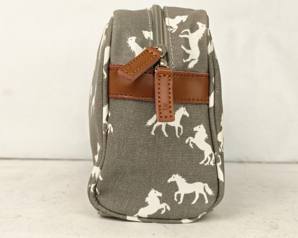 Cosmetic & Toiletry Bag Horse Grey