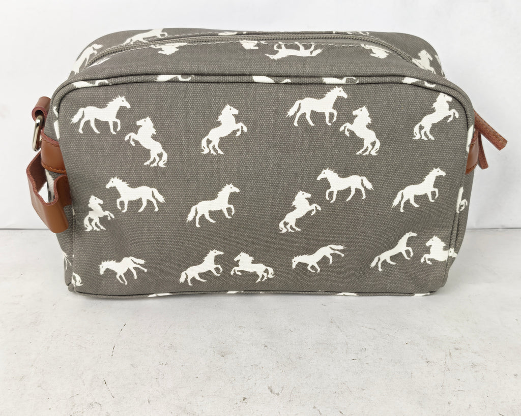 Cosmetic & Toiletry Bag Horse Grey