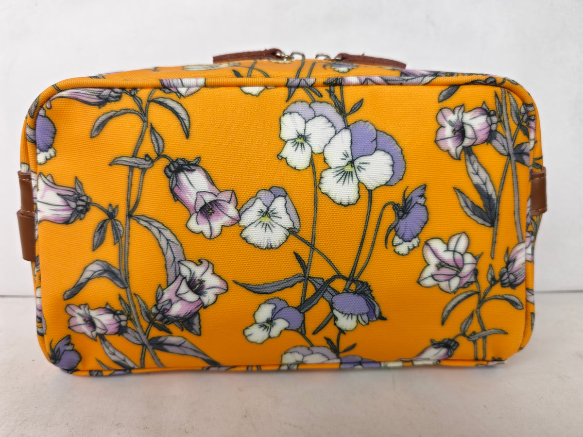Cosmetic & Toiletry Bag - Yellow Floral
