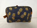 Cosmetic & Toiletry Bag - Navy with Gold Pineapple