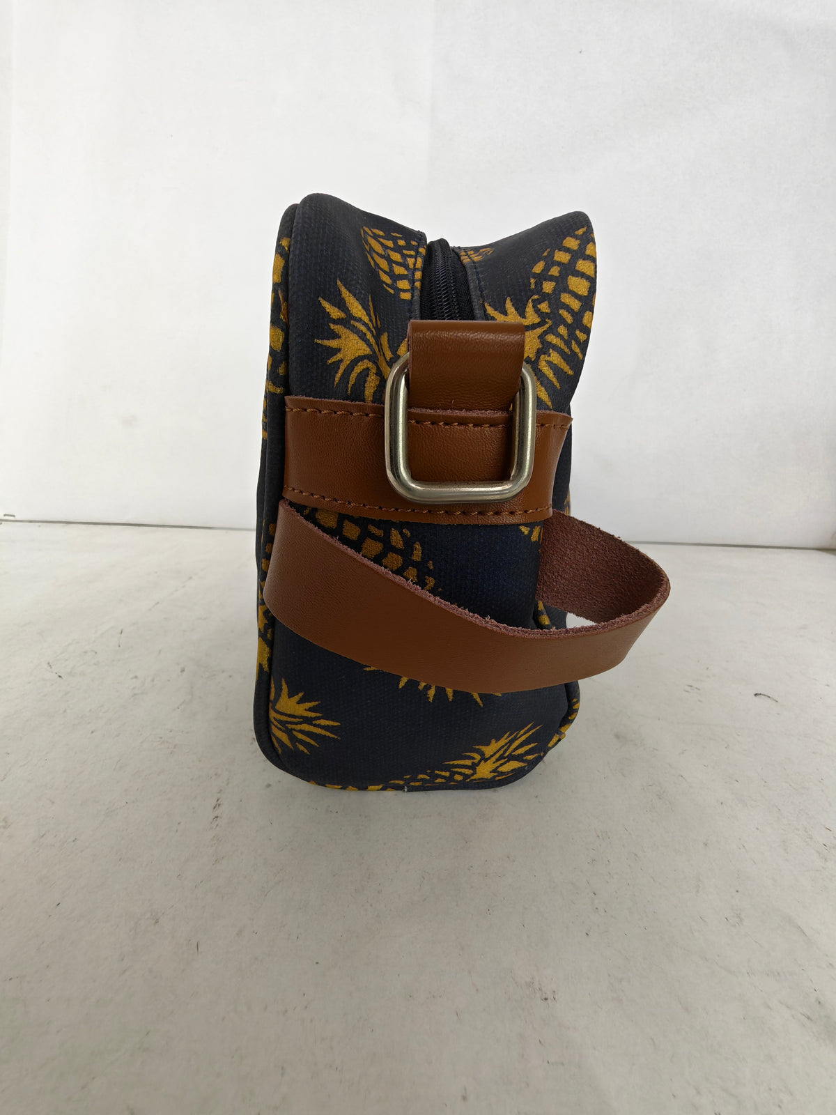 Cosmetic & Toiletry Bag - Navy with Gold Pineapple