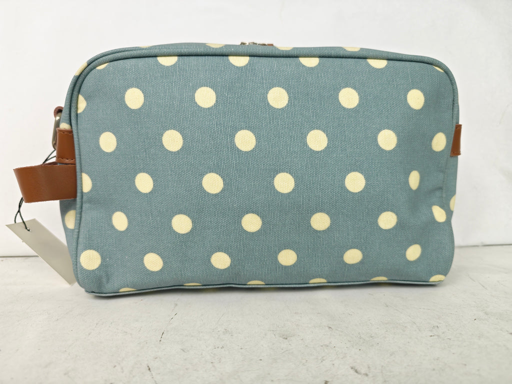 Cosmetic & Toiletry Bag - Light Blue Polka Dot