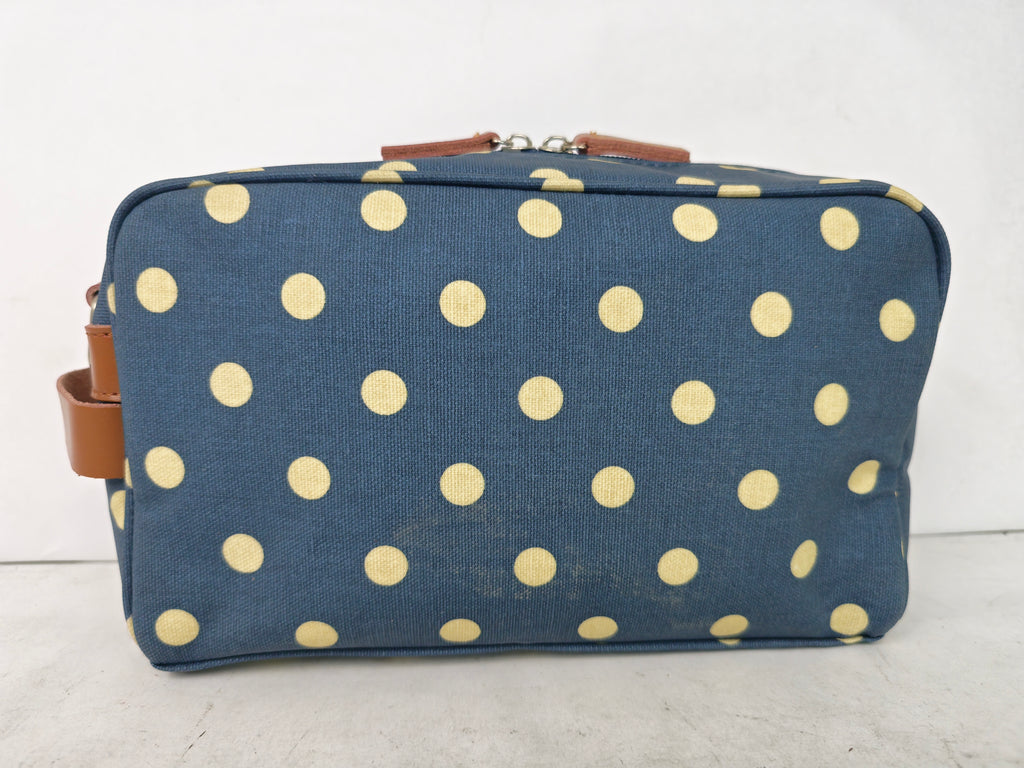 Cosmetic & Toiletry Bag - Navy Polka Dot
