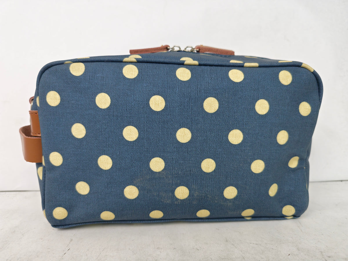 Cosmetic & Toiletry Bag - Navy Polka Dot
