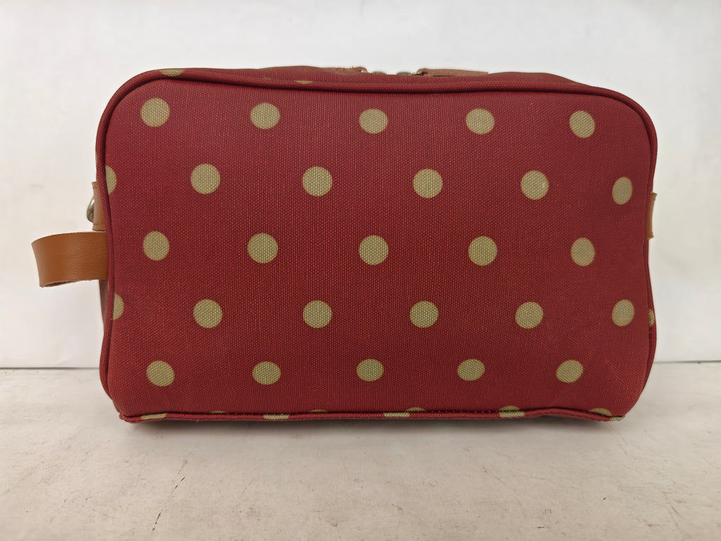 Cosmetic & Toiletry Bag - Burgundy Polka Dot