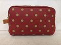 Cosmetic & Toiletry Bag - Burgundy Polka Dot