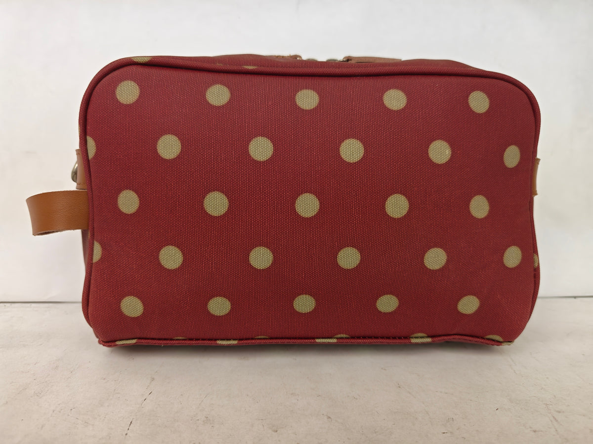 Cosmetic & Toiletry Bag - Burgundy Polka Dot