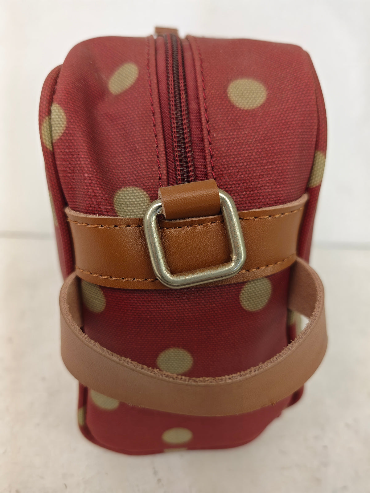 Cosmetic & Toiletry Bag - Burgundy Polka Dot