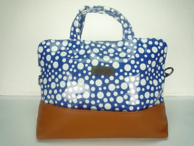 Laptop Computer Case - Navy Polka Dot