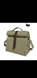 Canvas Insulated Lunch Bag – Removable Crossbody Strap | Olive Green